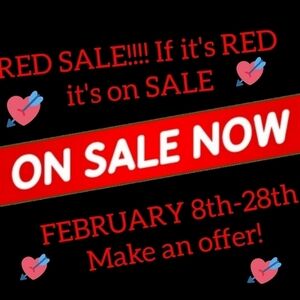 RED SALE! MENS! IF IT IS RED, IT IS ONSALE!!! FEBRUARY 8TH -28TH ! MAKE OFFER!